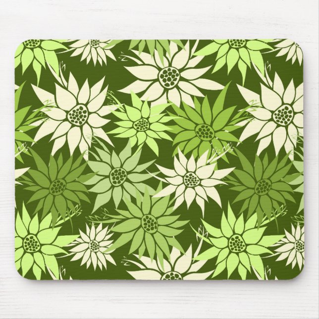 Green Flowers Mousepad (Front)