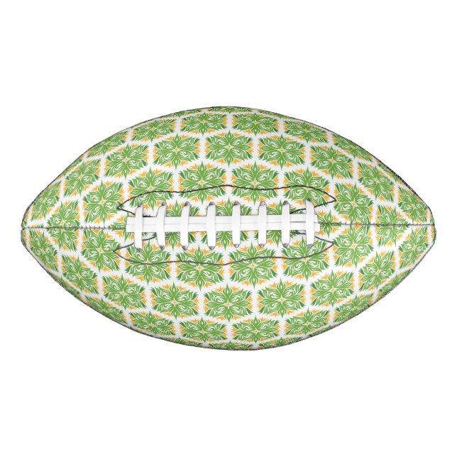 Green Flowers, Pattern Of Flowers, Floral Pattern American Football (Front)