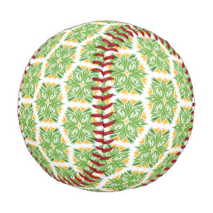 Green Flowers, Pattern Of Flowers, Floral Pattern Baseball