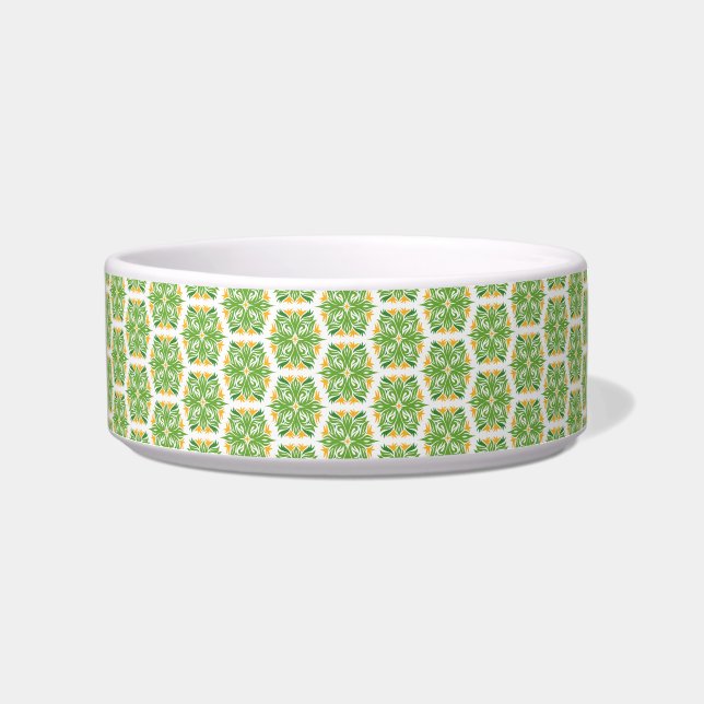 Green Flowers, Pattern Of Flowers, Floral Pattern Bowl (Front)