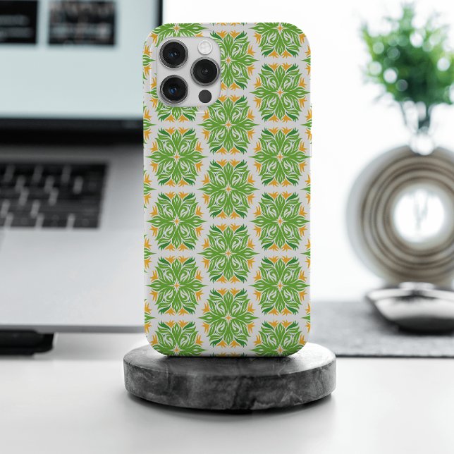 Green Flowers, Pattern Of Flowers, Floral Pattern Case-Mate iPhone Case (Creator Uploaded)