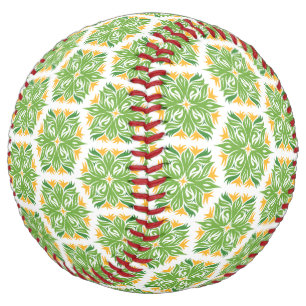 Green Flowers, Pattern Of Flowers, Floral Pattern Softball