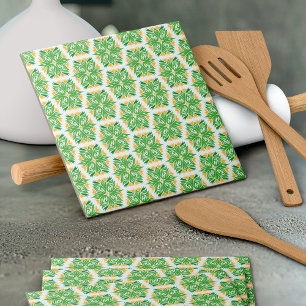 Green Flowers, Pattern Of Flowers, Floral Pattern Tile