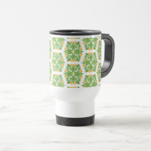 Green Flowers, Pattern Of Flowers, Floral Pattern Travel Mug