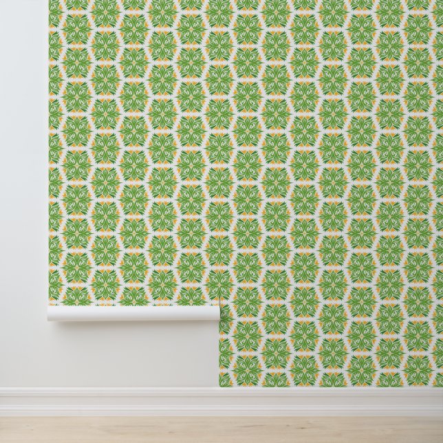 Green Flowers, Pattern Of Flowers, Floral Pattern Wallpaper (Application)