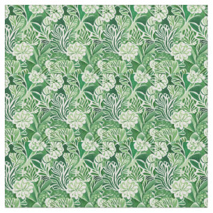Green flowers, vintage design pattern  fabric