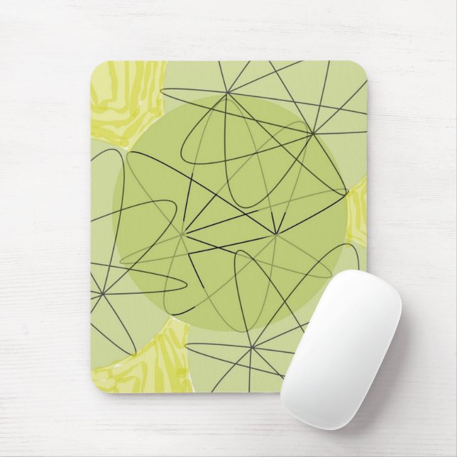 Green Flows   Mouse Mat (With Mouse)