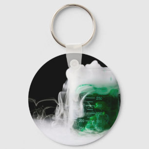 Green Fluid Beaker Gas Key Ring