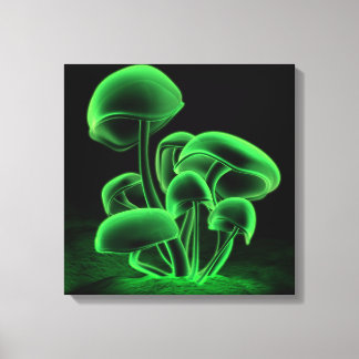 Green Fluorescence Square Canvas Print