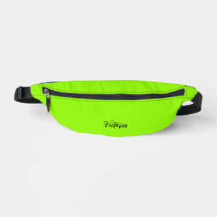 Green fluorescent neon one colour name or delete bum bags
