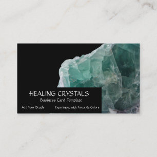 Green Fluorite Crystal Healing Crystals Business Card