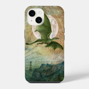 Green Flying Dragon Personalised iPhone 14 Case