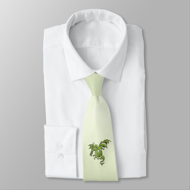 Green Flying Dragon  Tie (Tied)