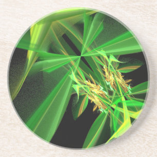 Green Flying Insect Abstract Coaster