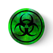 Green Fog Biohazard Symbol Button