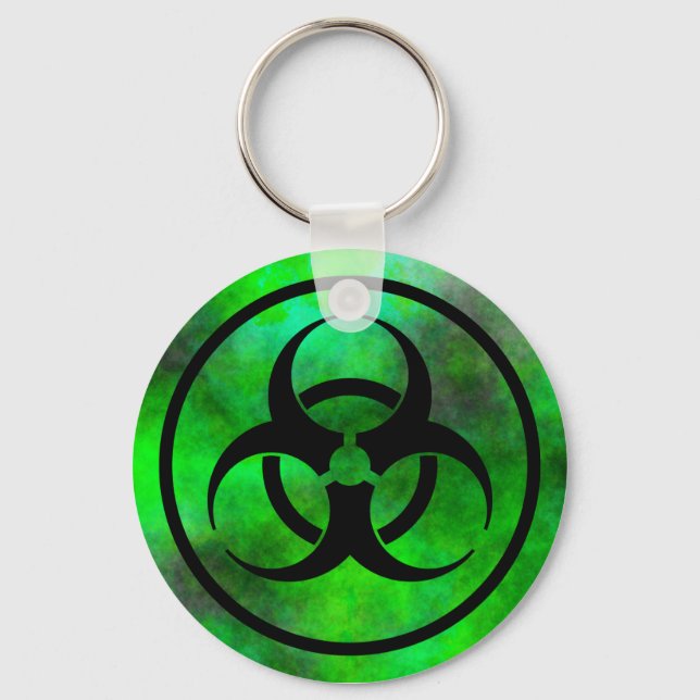 Green Fog Biohazard Symbol Keychain (Front)