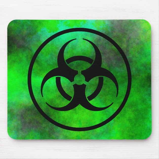 Green Fog Biohazard Symbol Mousepad (Front)