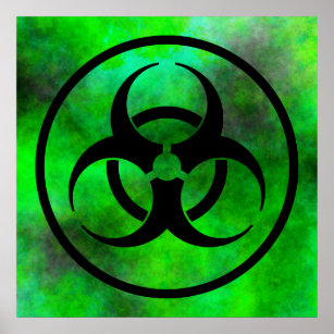 Green Fog Biohazard Symbol Poster