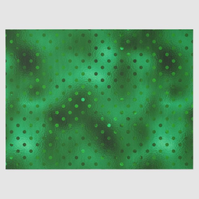 Green Foil Polka Dot Tissue Paper (Front)