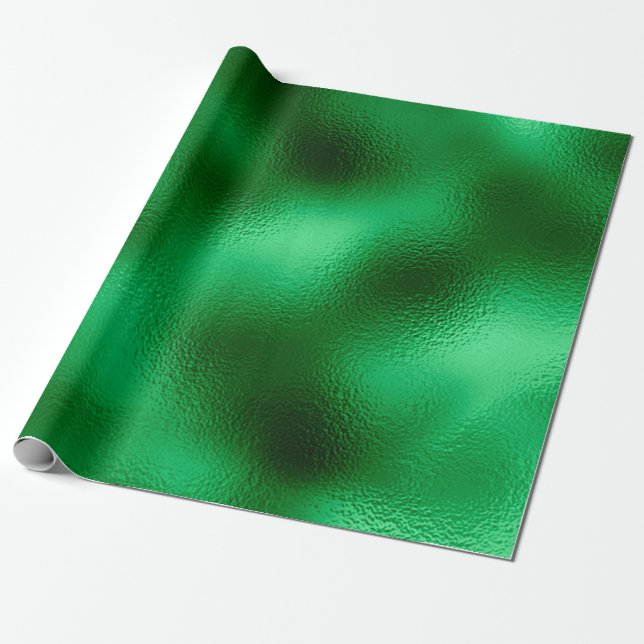 Green Foil Wrapping Paper (Unrolled)