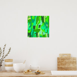 Green Foliage Abstract Poster