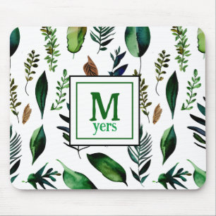 Green Foliage Botanical Nature Personalised Mouse Mat