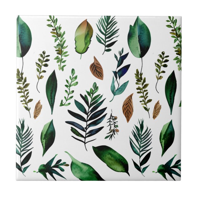Green Foliage Botanical Nature  Tile (Front)