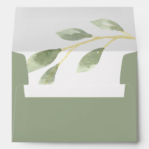 Green Foliage Botanical Pre-Printed Address 5x7 Envelope