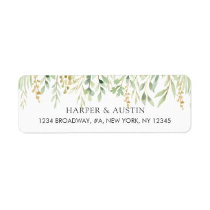 Green Foliage Botanical Return Address