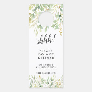 Green Foliage Botanical Wedding Door Hanger