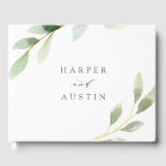 Green Foliage Botanical Wedding Guest Book<br><div class="desc">This Wedding Guestbook featuring painted watercolor leaves in various shades of green.
For more advanced customisation of this design,  Please click the "Customise" button. Matching items are also available.</div>