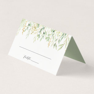 Green Foliage Botanical Wedding Place Card
