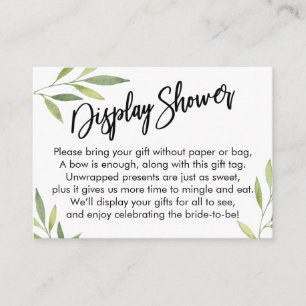 Green Foliage Display Bridal Shower Gift Card