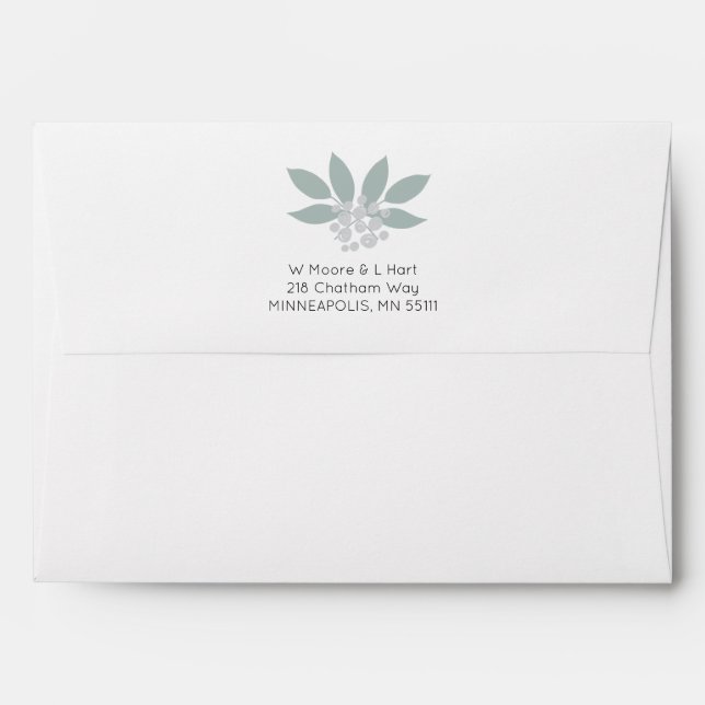 Green foliage envelope with green lining (Back (Top Flap))