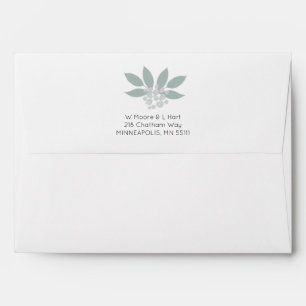 Green foliage envelope with green lining