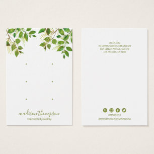 Green Foliage Jewellery 3 Hole Earring Display