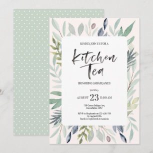 Green Foliage Kitchen Tea Party Invitation