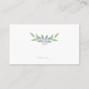 Green foliage place cards - flat