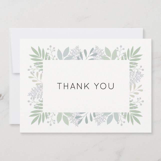 Green foliage thank you card - flat 5x7 (Front)