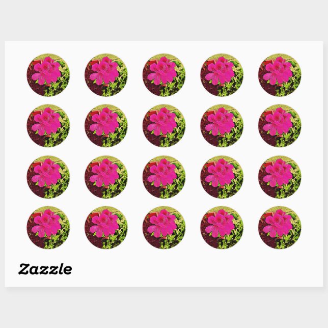 Green Foliage Watercolor Flowers  Classic Round Sticker (Sheet)