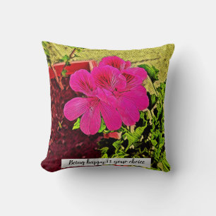 Green Foliage Watercolor Flowers Cushion