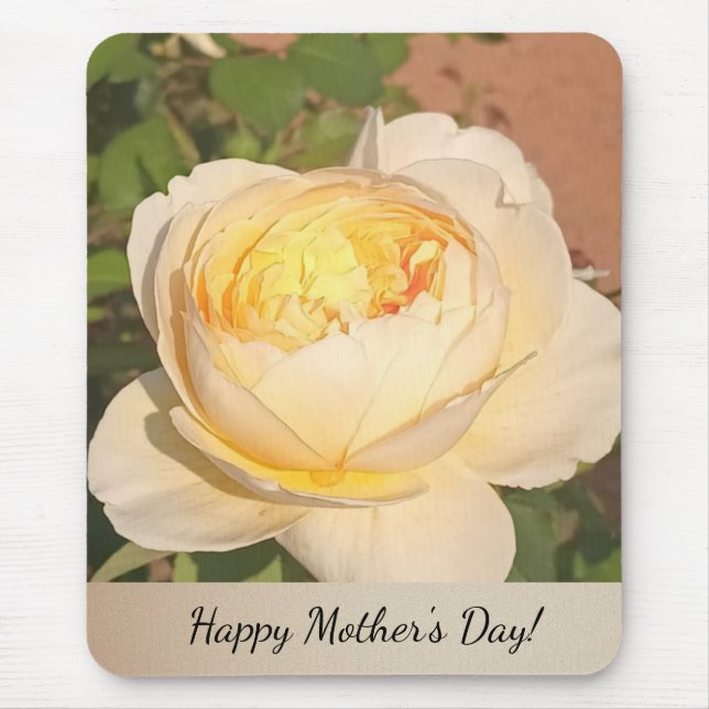 Green Foliage Watercolor Flowers  Mouse Mat (Front)