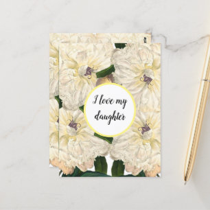 Green Foliage Watercolor Flowers Postcard