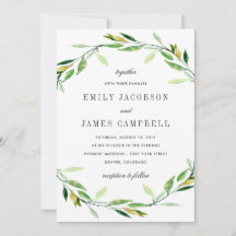 Green Foliage Wedding Invitation