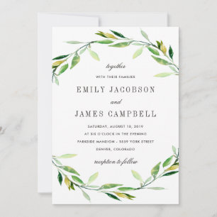 Green Foliage Wedding Invitation