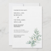 Green Foliage Wedding Invitation