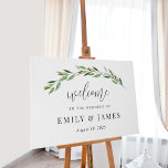 Green Foliage Wedding or Event Welcome Sign<br><div class="desc">A simply elegant sign that your guests will adore. Text and background colours are fully editable to match your theme!
 Design by © berryberrysweet . Printable digital files and matching items are available! Visit our website at www.berryberrysweet.com for more details!</div>