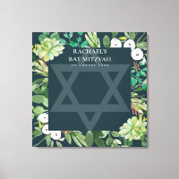 GREEN FOLIAGE WREATH STAR BAR BAT MITZVAH SIGN IN