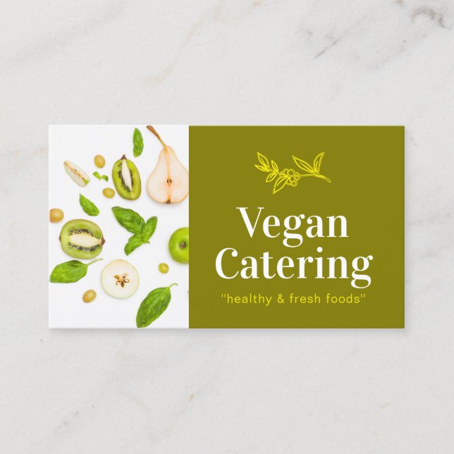 Green Food Nutrition Organic Vegan Bakery Business Card (Front)