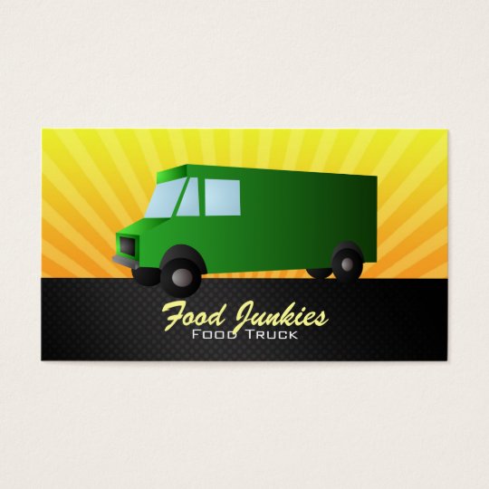 Green Food Truck Business Cards